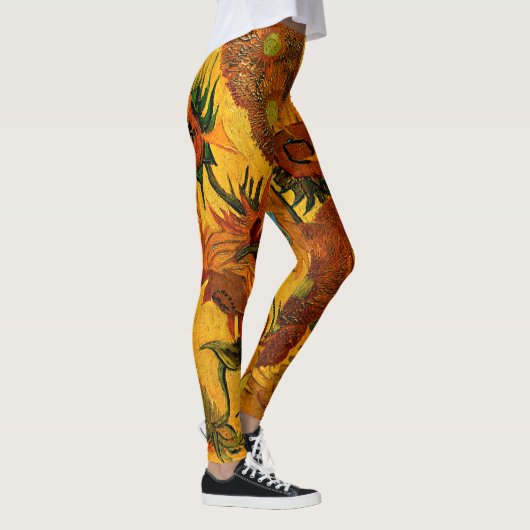 Van Gogh - Vase met 15 zonnebloemen Leggings (Rechts)