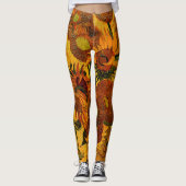 Van Gogh - Vase met 15 zonnebloemen Leggings (Voorkant)