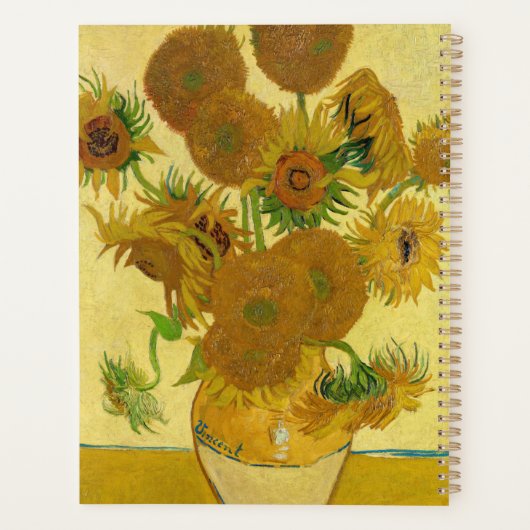Van Gogh - Vase met 15 zonnebloemen Planner (Achterkant)