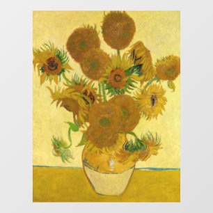 Van Gogh - Vase met 15 zonnebloemen Raamsticker