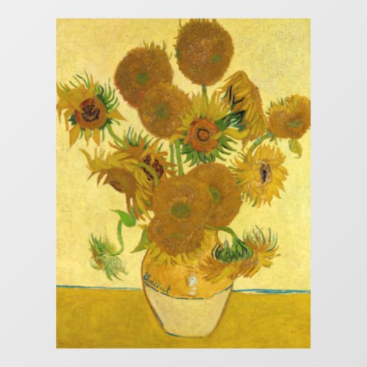 Van Gogh - Vase met 15 zonnebloemen Raamsticker (Vel)
