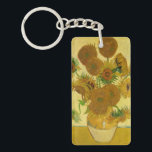 Van Gogh - Vase met 15 zonnebloemen Sleutelhanger<br><div class="desc">Vase met vijftien zonnebloemen / Vase avec quinze tournesols - Vincent Van Gogh,  augustus 1888 - Sunflower 1888 fouth version (F454)</div>