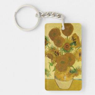 Van Gogh - Vase met 15 zonnebloemen Sleutelhanger
