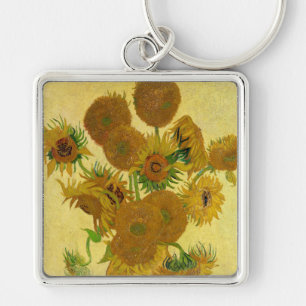Van Gogh - Vase met 15 zonnebloemen Sleutelhanger