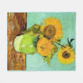 Van Gogh, Vase met 3 zonnebloemen Fleece Deken (Voorkant (Horizontaal))