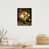 Van Gogh Vase met anjers Poster (Keuken)