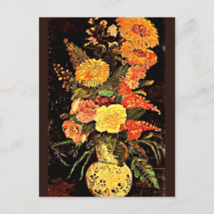 Van Gogh - Vase met Asters, Salvia en andere bloem Briefkaart