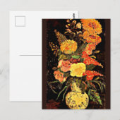 Van Gogh - Vase met Asters, Salvia en andere bloem Briefkaart (Voorkant / Achterkant)