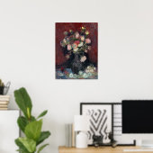 van Gogh Vase met Chinese Asters en Gladioli Poster (Thuiskantoor)
