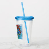 Van Gogh Vase met Cornbloemen en papavers Acryl Drinkbeker (Links)