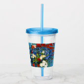 Van Gogh Vase met Cornbloemen en papavers Acryl Drinkbeker (Voorkant)