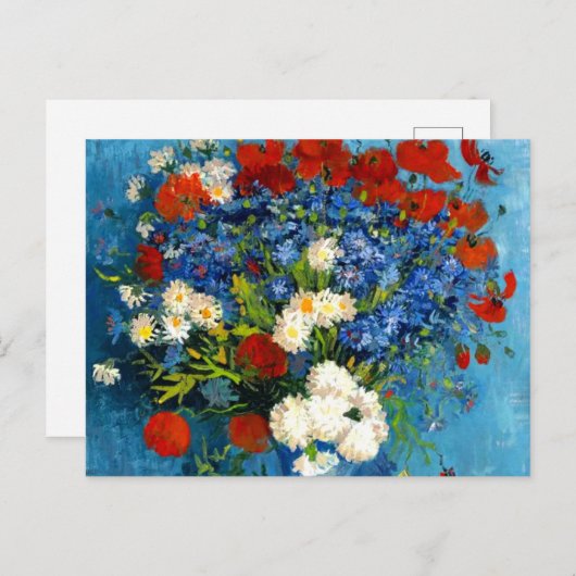 Van Gogh Vase met Cornbloemen en papavers Briefkaart (Voorkant / Achterkant)