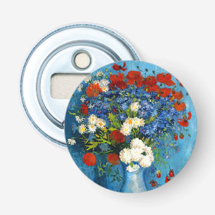 Van Gogh Vase met Cornbloemen en papavers Button Flesopener