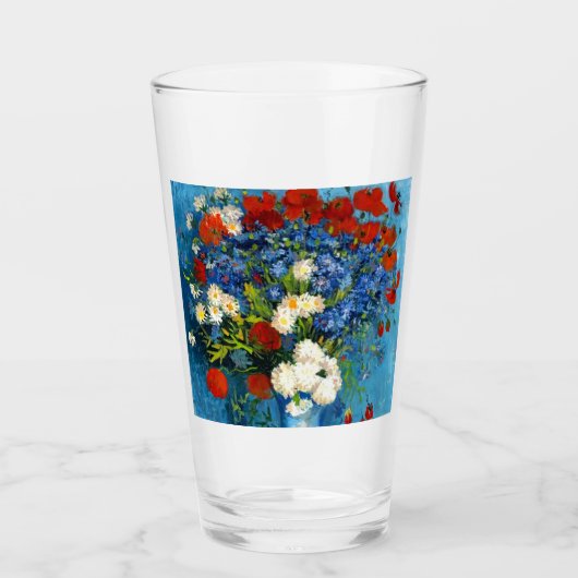 Van Gogh Vase met Cornbloemen en papavers Glas (Voorkant)