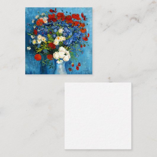 Van Gogh Vase met Cornbloemen en papavers Informatiekaartje (Voorkant / Achterkant)