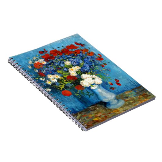 Van Gogh Vase met Cornbloemen en papavers Notitieboek (Rechterzijde)