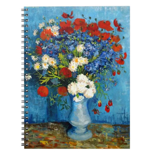 Van Gogh Vase met Cornbloemen en papavers Notitieboek (Voorkant)