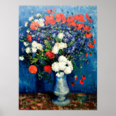 Van Gogh - Vase met Cornbloemen en papavers Poster (Voorkant)