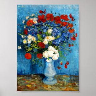 Van Gogh Vase met Cornbloemen en papavers Poster