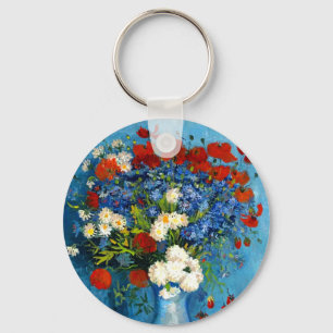 Van Gogh Vase met Cornbloemen en papavers Sleutelhanger