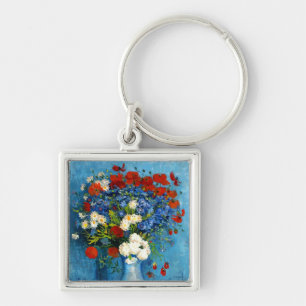 Van Gogh Vase met Cornbloemen en papavers Sleutelhanger