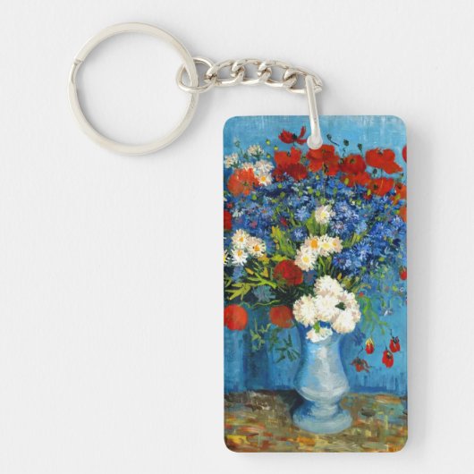 Van Gogh Vase met Cornbloemen en papavers Sleutelhanger (Voorkant)