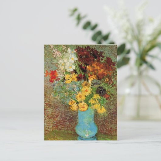 Van Gogh Vase met Daisies en Anemones Fine Art Briefkaart (Staand voorkant)