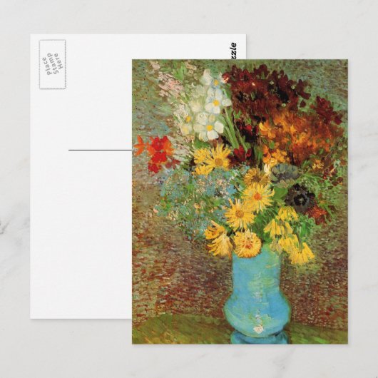 Van Gogh Vase met Daisies en Anemones Fine Art Briefkaart (Voorkant / Achterkant)