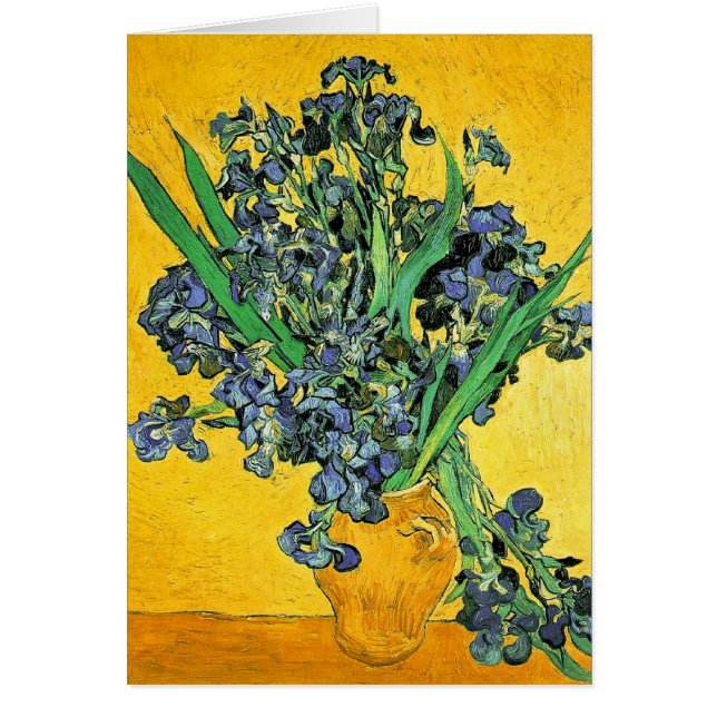 Van Gogh - Vase met de gele achtergrond van Irises (Voorkant)