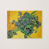 Van Gogh - Vase met de gele achtergrond van Irises Legpuzzel (Horizontaal)