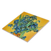 Van Gogh - Vase met de gele achtergrond van Irises Tegeltje (Zijkant)