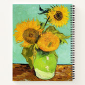 Van Gogh, Vase met drie zonnebloemen Notitieboek (Achterkant)