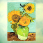 Van Gogh - Vase met drie zonnebloemen Raamsticker (Vel 3)