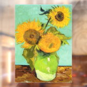 Van Gogh - Vase met drie zonnebloemen Raamsticker (Vel 2)