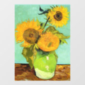 Van Gogh - Vase met drie zonnebloemen Raamsticker (Vel)