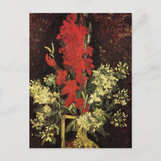 Van Gogh Vase met Gladioli en anjers Briefkaart (Voorkant)
