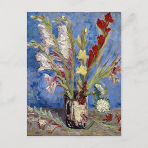 Van Gogh. Vase met Gladioli en China Asters. Briefkaart