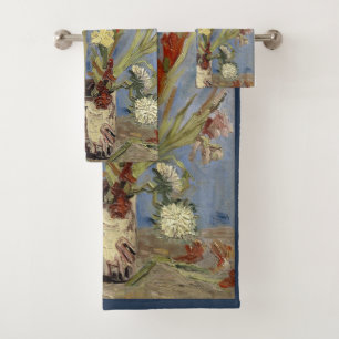 Van Gogh Vase met Gladioli en Chinees zweefvliegtu Bad Handdoek