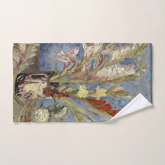 Van Gogh Vase met Gladioli en Chinees zweefvliegtu Bad Handdoek (Handdoek)
