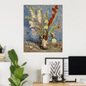 Van Gogh - Vase met gladioli en Chinese asters Poster (Thuiskantoor)
