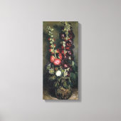 Van Gogh Vase met Hollyhocks Canvas Afdruk (Voorkant)