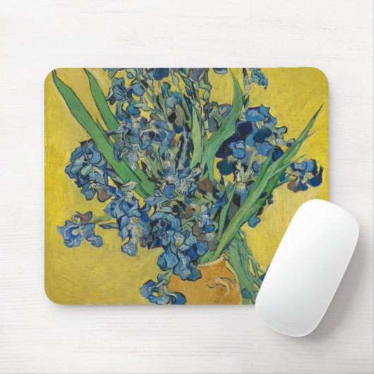 Van Gogh Vase met Iopen op Geel Muismat (Met muis)