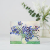 Van Gogh Vase met Irises,  Floral Fine Art Briefkaart (Staand voorkant)