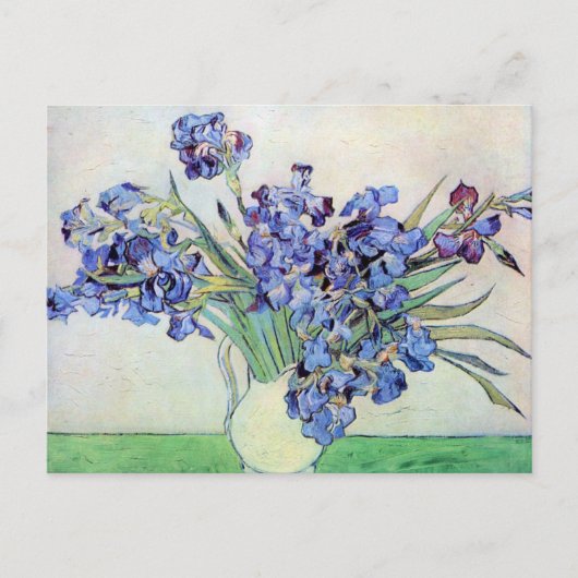 Van Gogh Vase met Irises,  Floral Fine Art Briefkaart (Voorkant)