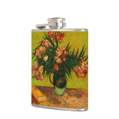 Van Gogh Vase met Oleanders en Boeken-Floral Art Heupfles (Links)