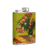 Van Gogh Vase met Oleanders en Boeken-Floral Art Heupfles (Rechts)