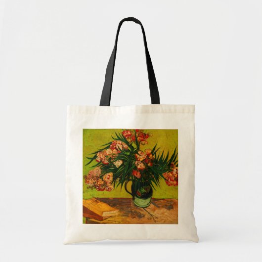 Van Gogh Vase met Oleanders en Boeken-Floral Art Tote Bag (Voorkant)