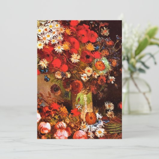 Van Gogh - Vase met papavers, cornbloemen, pony's (Staand voorkant)