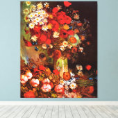 Van Gogh - Vase met papavers, cornbloemen, pony's Canvas Afdruk (Insitu (Houten vloer))