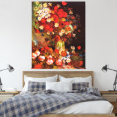 Van Gogh - Vase met papavers, cornbloemen, pony's Canvas Afdruk (Insitu (Slaapkamer))